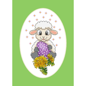 ZU 10756 Cross stitch kit - Card with a lamb