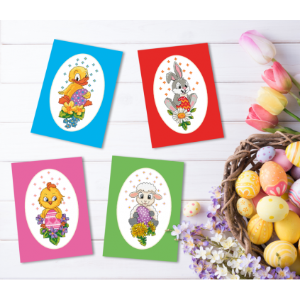 ZU 10752 Cross stitch kit - Card with a duckling