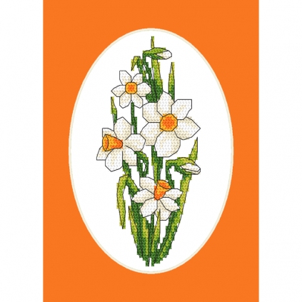 ZU 10751 Cross stitch kit - Card with daffodils