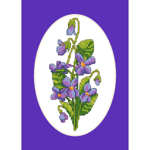 Cross stitch pattern for smartphone - Card with violets