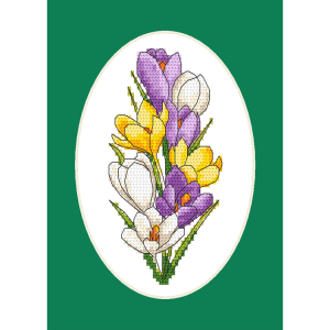 Cross stitch pattern for smartphone - Card with crocuses