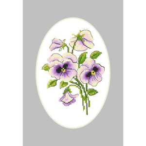 Cross stitch pattern for smartphone - Card with pansies