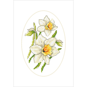 Cross stitch pattern for smartphone - Card with daffodils
