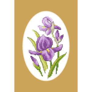 Cross stitch pattern for smartphone - Card with irises