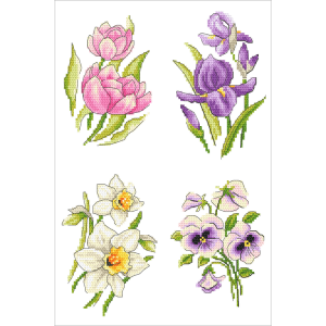 Cross stitch pattern for smartphone - Spring flowers
