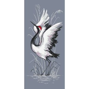 GC 10532 Cross stitch pattern on paper - Crane in courtship