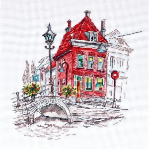 AH-148 Cross stitch kit - Colorful town III