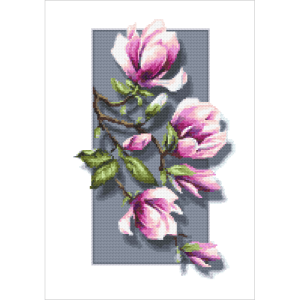 Cross stitch pattern for a phone - Magnolias 3D
