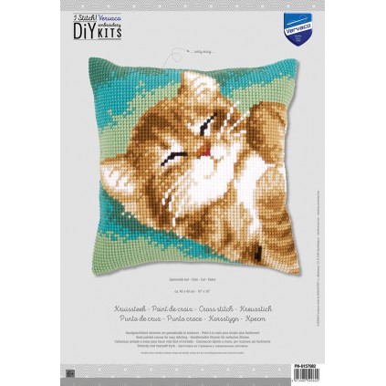 VPN-0157982 Cross stitch tapestry kit - Cushion - Cat