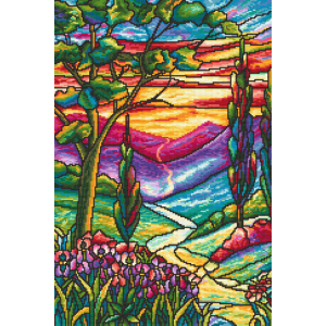 Cross stitch pattern for a phone - River of life by  L.C. Tiffany