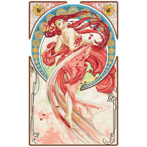 GC 10770 Cross stitch pattern on paper - Dance by A. Mucha