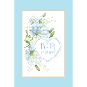 Cross stitch pattern for smartphone - Wedding card with surfinia