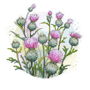Cross stitch pattern for smartphone - Roadside thistles