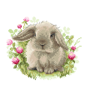 Cross stitch pattern for a phone - Bunny in clover