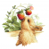 Cross stitch pattern for a phone - Bunny with strawberries
