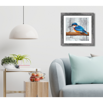 K 10768 Tapestry canvas - Kingfisher before flying