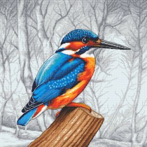 W 10767 Cross stitch pattern PDF - Kingfisher on the hunt