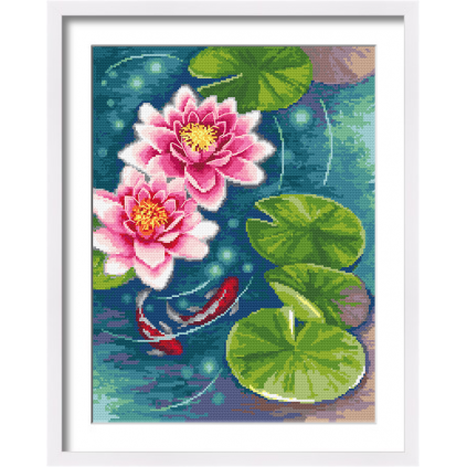 K 10539 Tapestry canvas - Charming water lilies