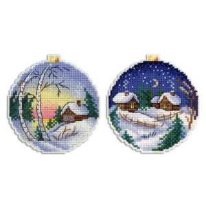 MP R-331 Cross stitch kit - Pendant - Winter Christmas ball