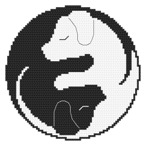 GC 10775 Cross stitch pattern on paper - Yin yang dog