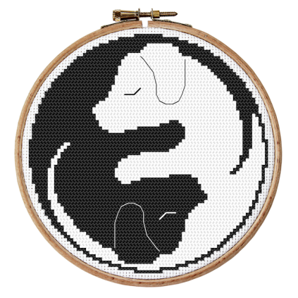 AN 10775 Tapestry Aida - Yin yang dog