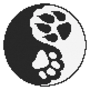 Wzór do haftu na smartfona - Yin yang łapy