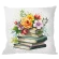 Wzór do haftu na smartfona - Poduszka - Kwiatowy zbiór książek