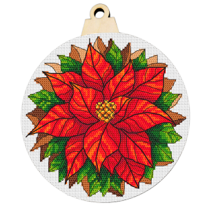 Cross stitch pattern for a phone - Christmas ball a poinsettia flower
