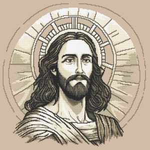 Cross stitch pattern for smartphone - Majestic Jesus