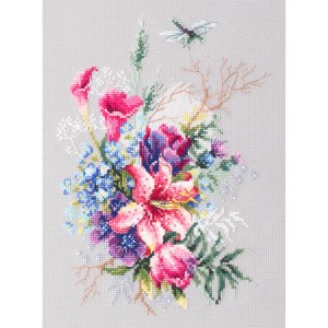 MN 210-302 Cross stitch kit - Tulips and lily