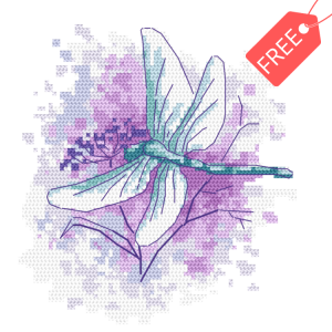 W 10463 Free Cross stitch pattern PDF - Dragonfly