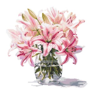Cross stitch pattern for smartphone - Proud lilies