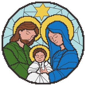 Cross stitch pattern for smartphone - Holy Family