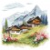 Cross stitch pattern for a phone - Alpine huts