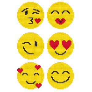 K 10729 Tapestry canvas - Patterns for begginers - Emoticons