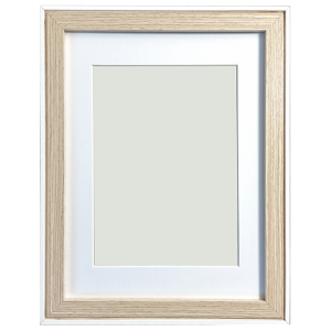 Wooden frame with white border 21x27 cm