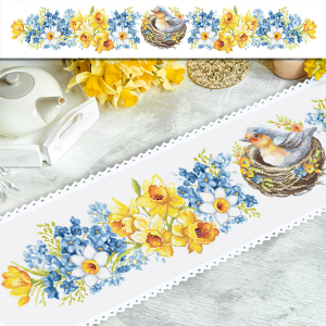 Cross stitch pattern for a phone - Long spring table runner