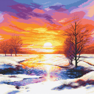 GC 10799 Cross stitch pattern on paper - Romantic sunset