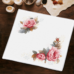 ZU 11020 Cross stitch kit - Vintage rose napkin