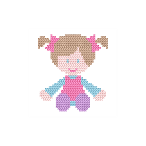 Cross stitch pattern for a phone - Doll