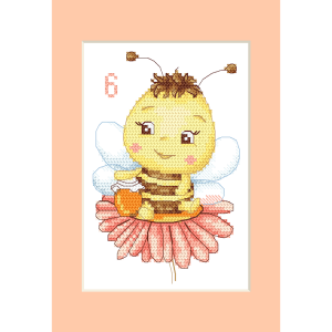 Cross stitch pattern for a phone - Card - Bee with honey