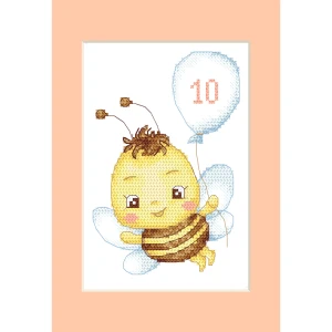 Wzór do haftu na telefon - Kartka - Pszczółka z balonikiem