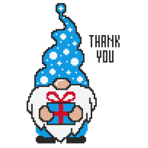 W 11017 Cross stitch pattern PDF - Gnome with a gift