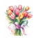 Wzór do haftu na telefon - Akwarelowe tulipany