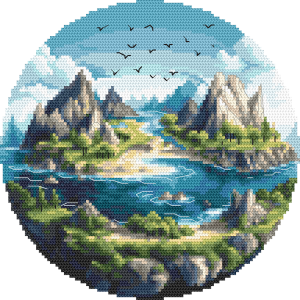 Cross stitch pattern for a phone - Picturesque islands