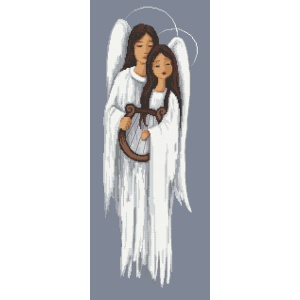 W 10562 Cross stitch pattern PDF - Angels with a harp