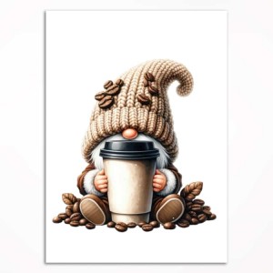 0173PL Poster - Gnome with coffee I