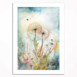 0159PL Poster - Meadow with dandelions III