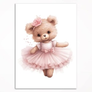 0241PL Poster - Teddy bear balerina