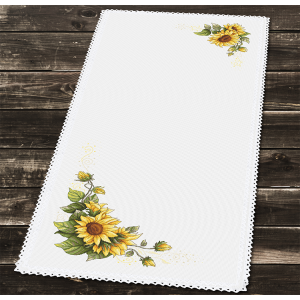 W 11029 Cross stitch pattern PDF - Vintage sunflower table runner